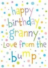 Cute Birthday Card - For Granny - Colourful - Love From The Bump created by size3art