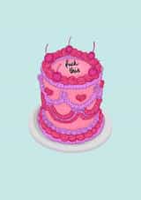 Sweary birthday cake card for anyone who likes cake but is aging too fast. created by Sarah Symonds | Townhouse Creative