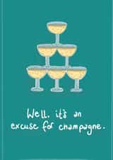Champagne celebration card for anyone and any occasion. created by Sarah Symonds | Townhouse Creative
