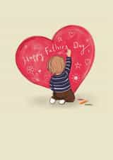 Cute Father’s Day Card - Heart - Drawings From The Kids created by Love Lucy Illustration