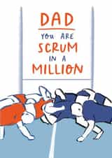 Rugby Father’s Day Card - Scrum in a Million - for Dad created by Painted Parasol Studio