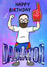 Funny Birthday Card - for Dad - Gladiators created by Rosie Johnson Illustrates
