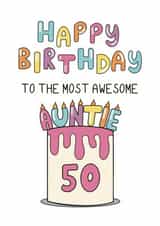 Classic Birthday Card - 50th - For Auntie created by Schnauzer Scribbles