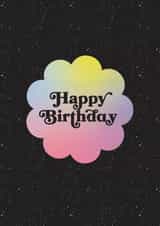 Retro Gradient Happy Birthday Card created by Pretty Post
