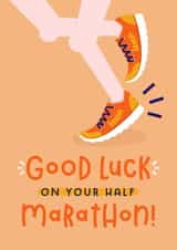 Good Luck Half Marathon Card - Running 13.1 miles - First Half Marathon created by Joanne Hawker