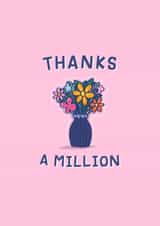 Cute Thank You Card For Her - Pretty Illustrated Flowers - Arty, Classic, Modern created by Mellow Doodles