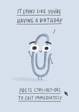 Funny Birthday Card - Nostalgic 90s - featuring Clippy created by Pilea Press