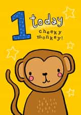 Cute Birthday Card - 1st - Cheeky Monkey created by Louise Kade