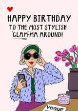 Birthday card for grandma - most stylish glam-ma around! created by Hello Hatty