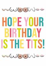 Funny Birthday Card For Friends - Hope Your Birthday Is The Tits! created by Kiss My Card