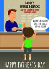 Funny Father's Day Card - Snack emporium or not, only Mummy will do! created by AG77 Design