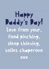 Relatable Father's Day Card - From The Kids - Food Pinching Sleep Thieving, Toilet Chaperone created by Heather Alstead Design LTD