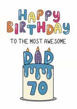 Classic Birthday Card - For Dad - 70th created by Schnauzer Scribbles
