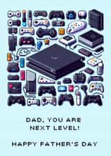 Fun Father's Day Card - For A Gamer Dad - Dad, You Are Next Level! - created by Ink Icons