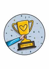 Cute Father Day Card - Best Dad Ever Cute - Trophy created by Zoe Oliver