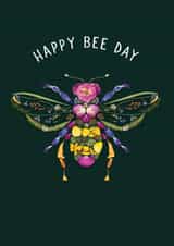 Happy Bee Day - cute, pretty floral birthday card for friend, gran, mum created by Leanne Munro
