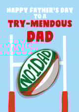 Funny Father's Day Card - Rugby Pun - Try-mendous created by I Made A Card