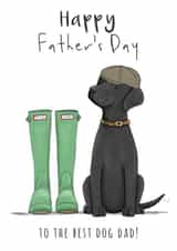 Cute Father's Day Card - Black Labrador - Best Dog Dad created by Lucy Driver