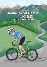 Fun Father's Day Card - King Of the Mountain - Cycling created by Lucy Driver