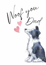 Cute Father's Day Card - From The Dog - Border Collie created by Kate Garrett