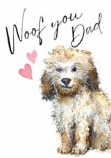 Cute Father's Day Card - From the Dog - Cockerpoo dog dad created by Kate Garrett