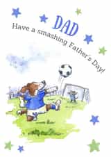 Cute Father's Day Card - Football Dog - Blue Team created by Kate Garrett