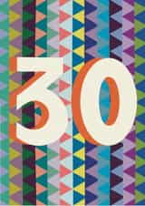 Modern Birthday Card - 30th - Modern Geometric Pattern created by Isabel Canvas