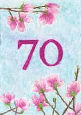 Pretty Birthday Card - 70th - Floral - For Her created by Martina Scott