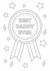 Heartfelt Fathers Day Card - Personalised Colour In Best Dad Badge - From The Kids created by Jessica Eyre