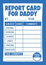 Cute Father's Day Card - For Daddy - Report Card created by Paul Stevens