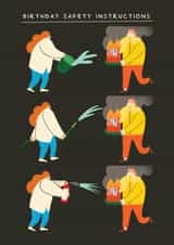 Funny Birthday Card - Safety Instructions created by AbiGoLucky