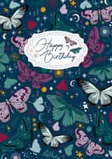Pretty Birthday Card - For Her - Magical Butterflies created by sundownmoonup