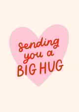 Cute Thinking Of You Card - Sending You A Big Hug created by BW Illustrations
