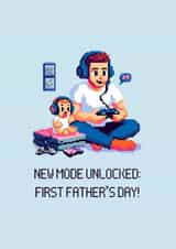 Cute Father's Day Card - First Fathers Day - Gaming Dad created by Ink Icons
