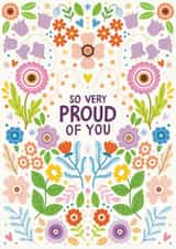 Pretty Congratulations Card - Proud Of You - Floral Illustrations created by Leaf Lane Studio