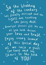 Heartfelt Wedding Card - Raise A Glass - Wedding Of The Centuary created by Pickled Prints