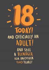 Funny Birthday Card - 18 Today - Still A Teenager created by Pink wink