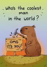 Cute and funny Birthday or Father’s Day card for your lovely man created by Marina Kromitsyna