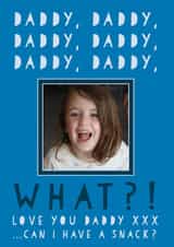 Personalised Father's Day Photo Card created by Heather Alstead Design LTD - Cute Fathers Day Photo Card - Daddy, Daddy, Daddy - From The Kids