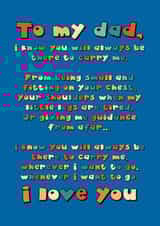 Sentimental Father's Day card - You carry me the through stages in life created by @katiehounsomeillustrator