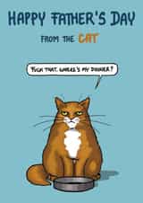 Funny Fathers Day Card - From The Cat - Fuck That created by Bryony Jackson Walters