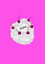 Neon Til Death Lambeth Wedding Cake Card created by Sarah Symonds | Townhouse Creative