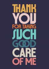Classic Thank You Card - Bold Typography - Taking Care Of Me created by Rebecca Prinn
