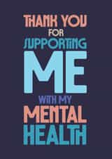 Heartfelt Thank You Card - Supporting Mental Health - Typography created by Rebecca Prinn