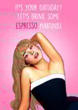 Fun Pop Culture Birthday Card - Sabrina Carpenter - Espresso created by Poppy & Mabel