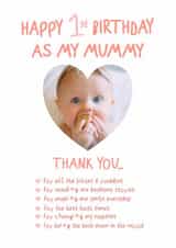 Personalised Birthday Photo Card created by @hollielonglanddesigns - Cute Birthday Card - 1st as my Mummy