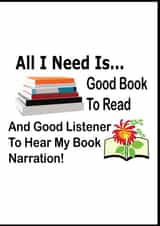 All I Need Good Book and Listener Reading Cute Birthday Card For Bookish Friend created by Nisha Prabhu