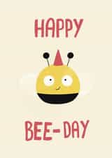 Cute Birthday Card - Bee Pun - Happy Bee-Day! created by Cozy Calm