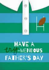 Funny Father's Day Card - Rugby Theme Shirt Card created by Sian Moore Illustration