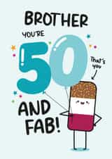 Cute Birthday Card - Brother - 50th created by Twisted Haggis